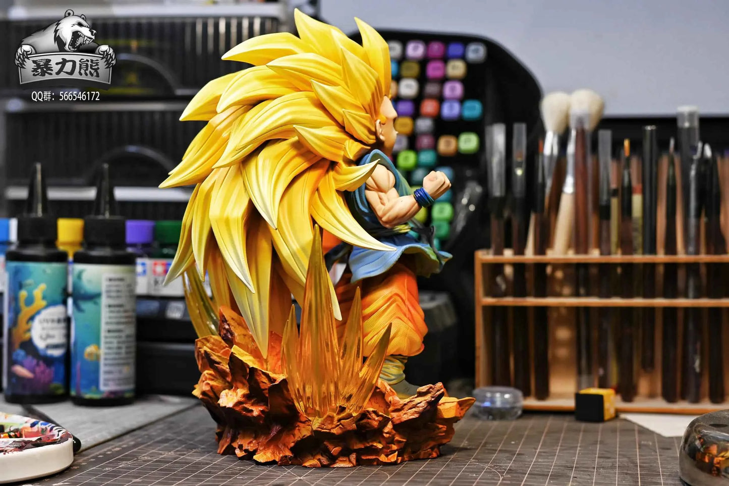 Dragon Ball Violent Bear Studio SSJ3 Son Goku Resin Statue
