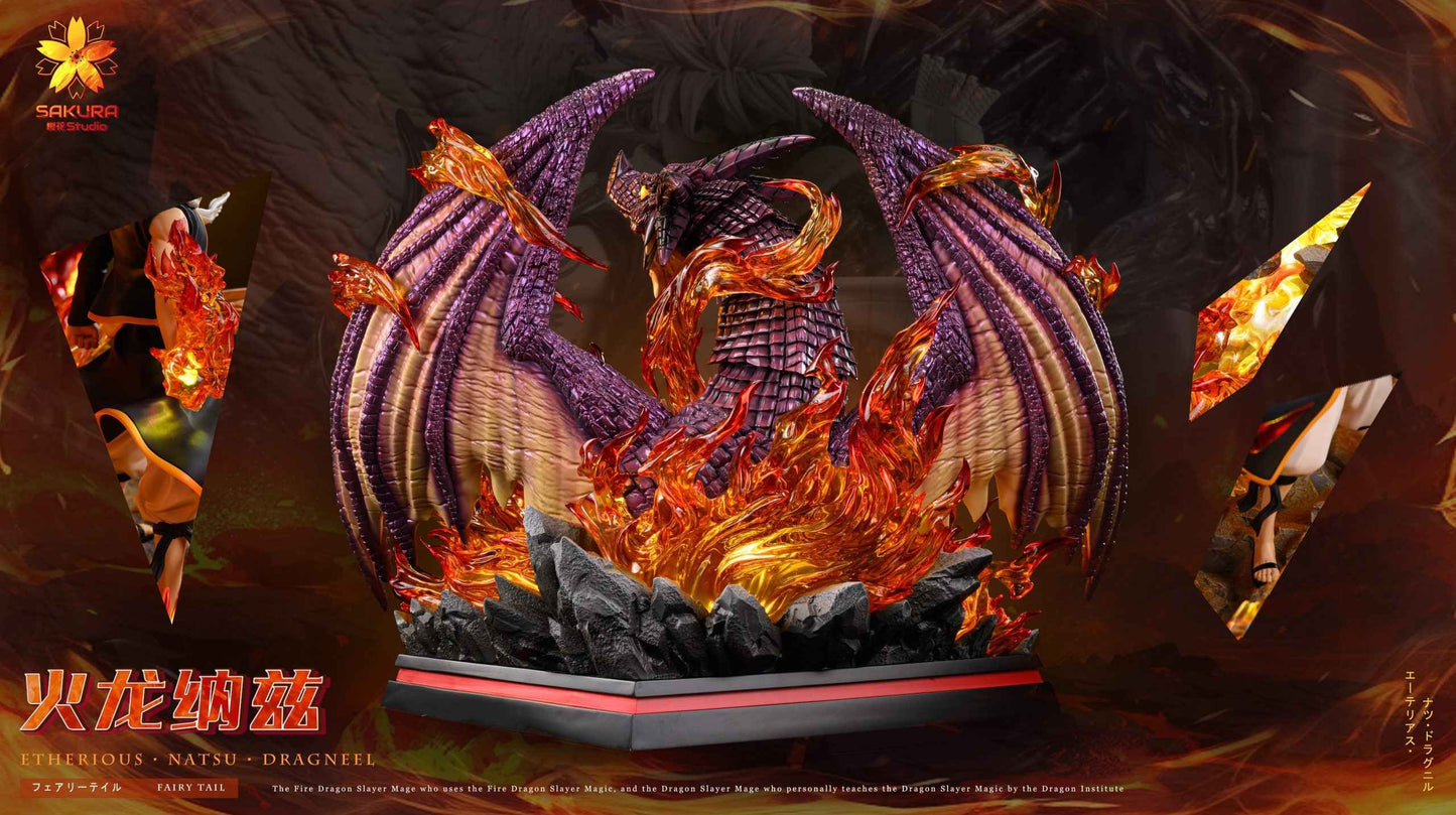 Fairy Tail ~ Sakura Studio ~ Natsu Dragneel, The Fire Dragon Igneel & The Cat Happy ~ Resin Statues - Santoryu Resins Collectors