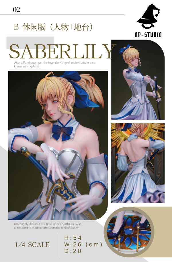 Fate Stay Night AP Studio Artoria Pendragon Saber Lily Resin Statue