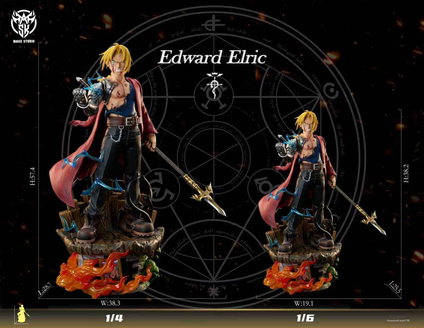Fullmetal Alchemist Mask Studio Edward Elric Resin Statue
