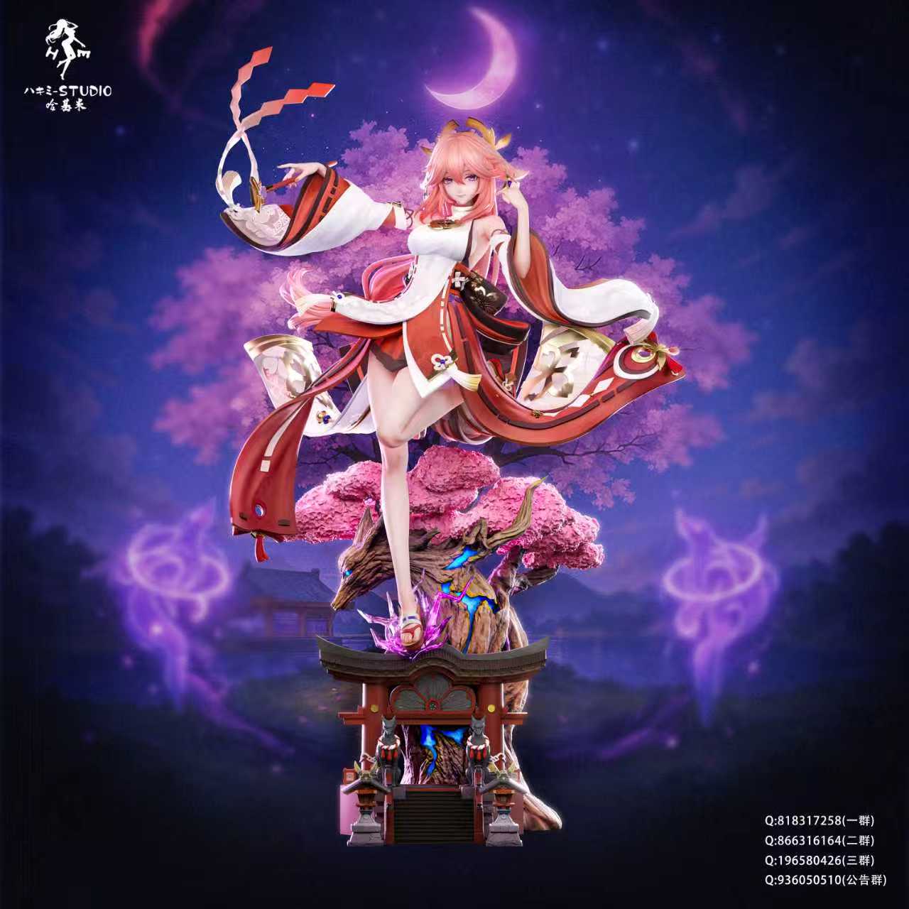Genshin Impact Hakimi Studio Raiden Shogun & Yae Miko Resin Statue