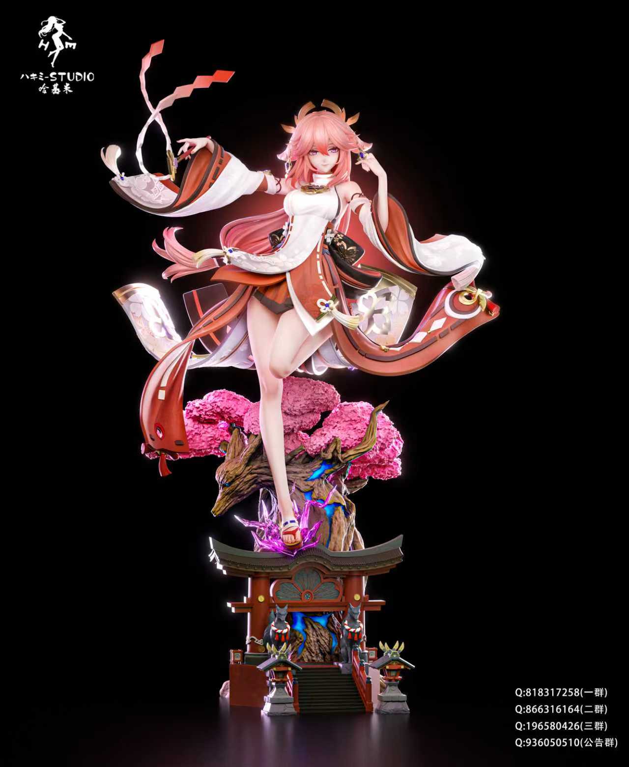 Genshin Impact Hakimi Studio Raiden Shogun & Yae Miko Resin Statue