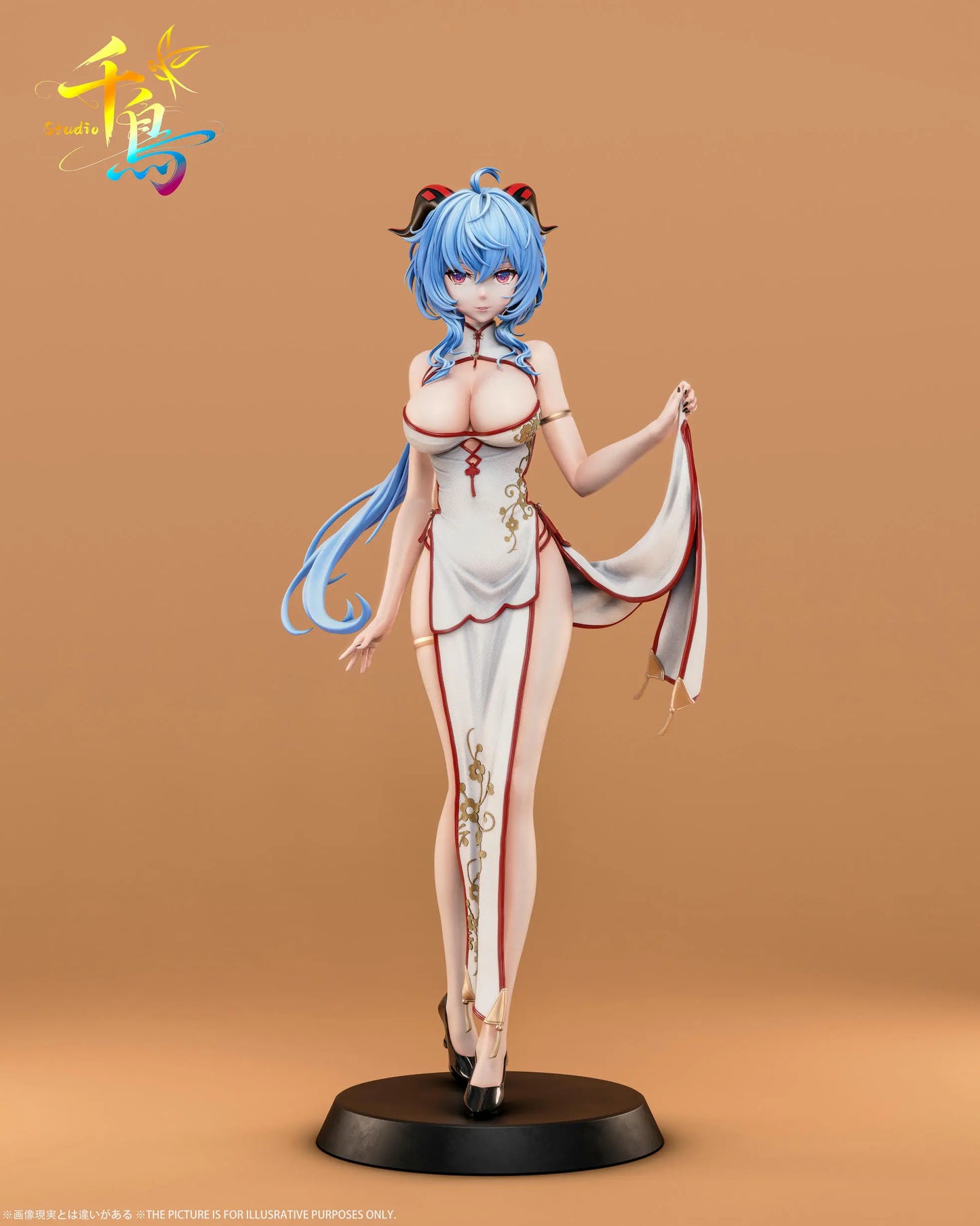 Genshin Impact Qian Niao Studio Cheongsam Ganyu Resin Statue