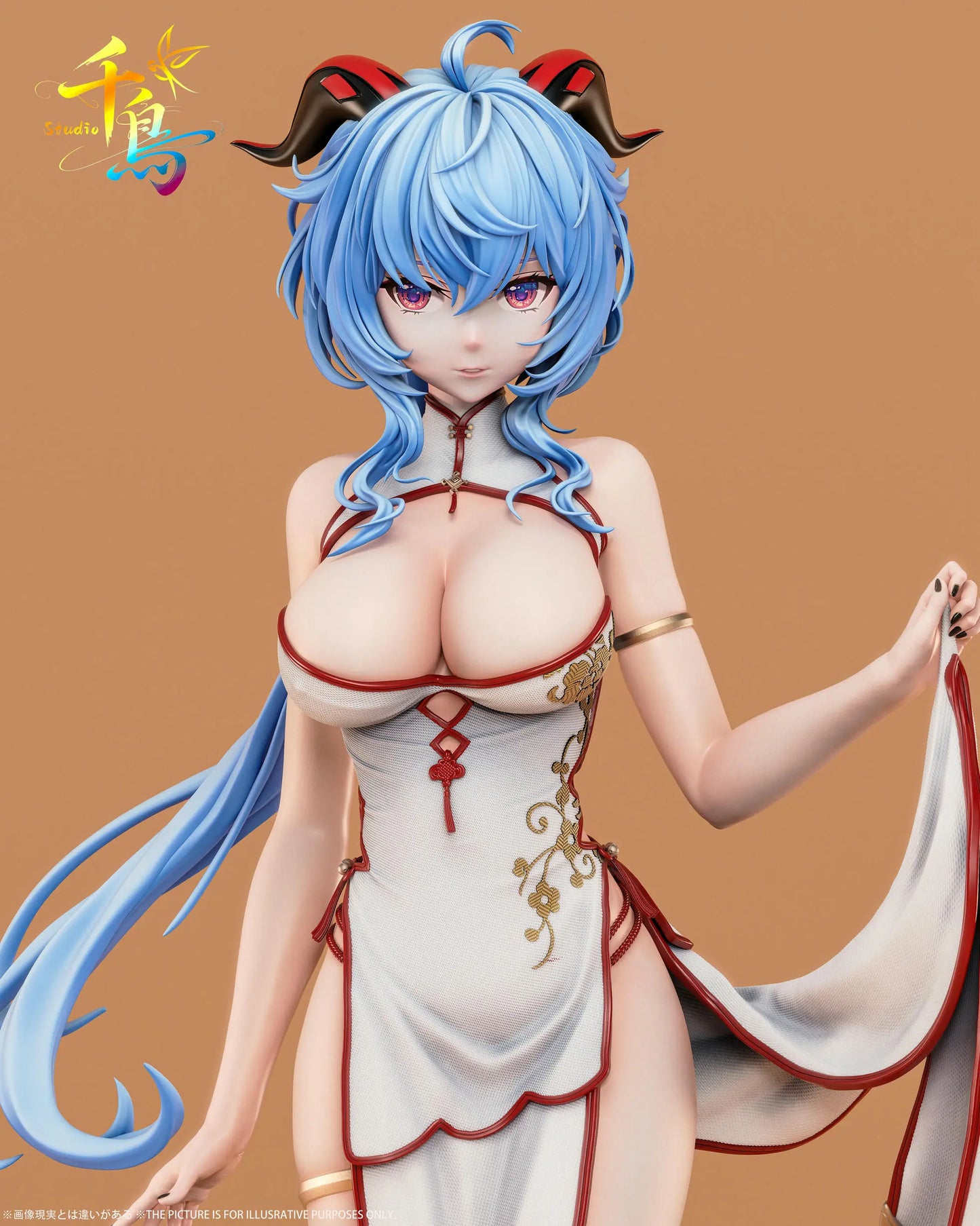 Genshin Impact Qian Niao Studio Cheongsam Ganyu Resin Statue