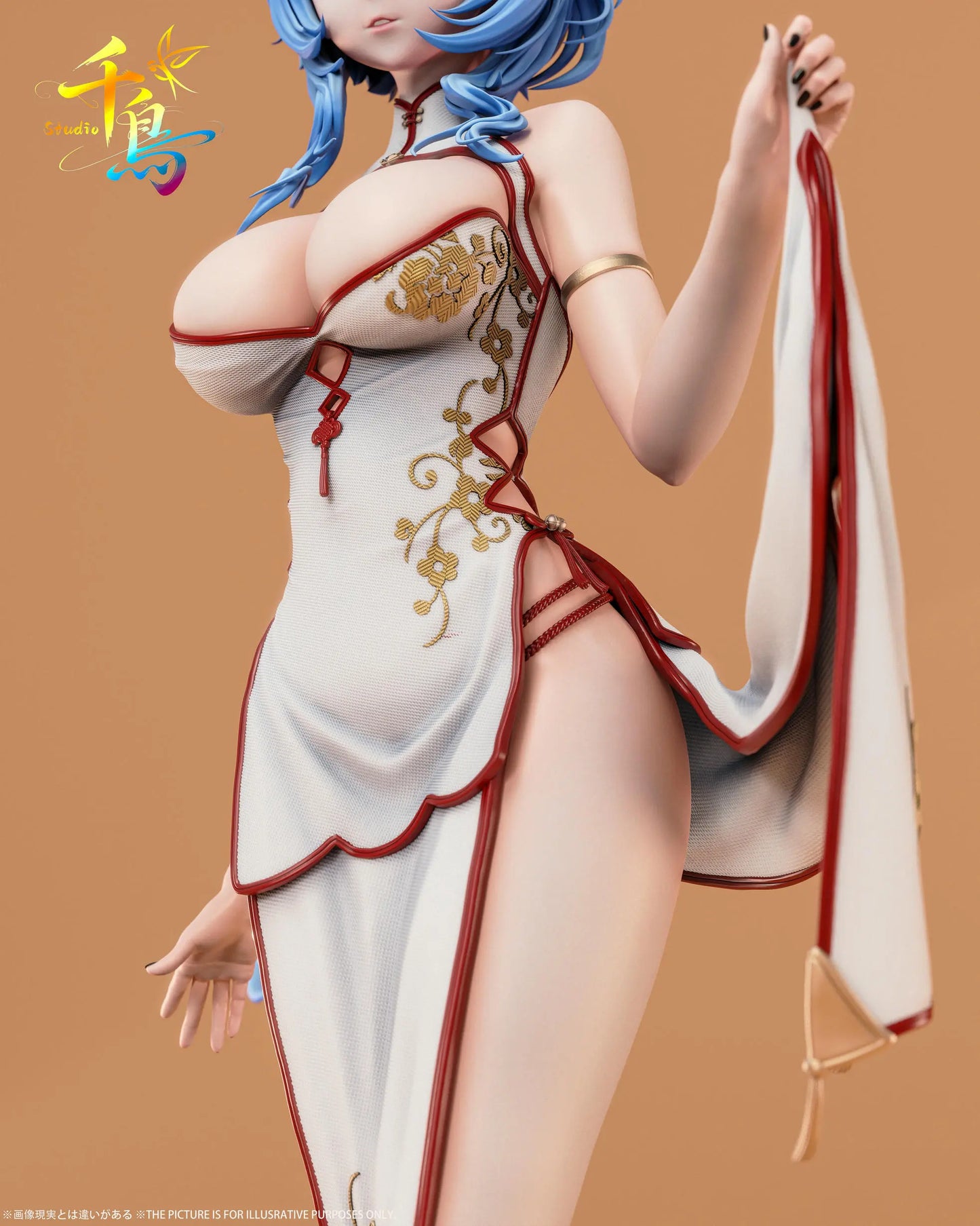 Genshin Impact Qian Niao Studio Cheongsam Ganyu Resin Statue