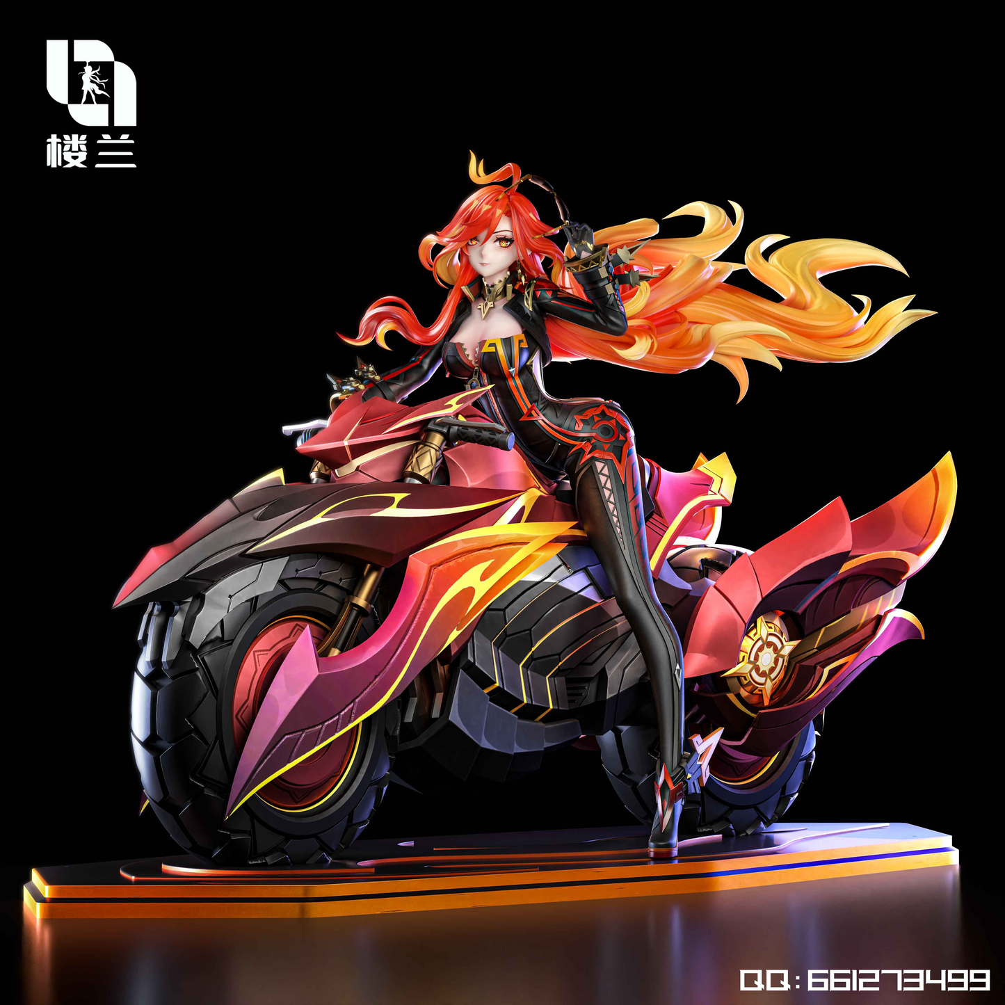 Genshin Impact ~ Lou Lan Studio ~ Pyro God Motorcycle Mavuika ~ Resin Statue - Santoryu Resins Collectors