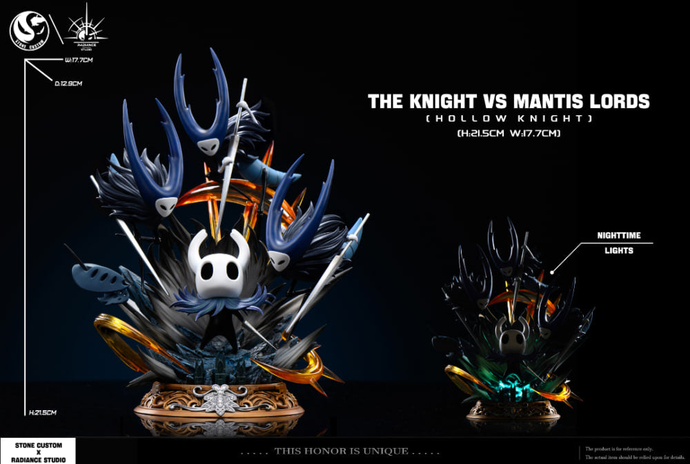 Hollow Knight Stone Custom & Radiance Studio The Knight vs Mantis Lords Resin Statue