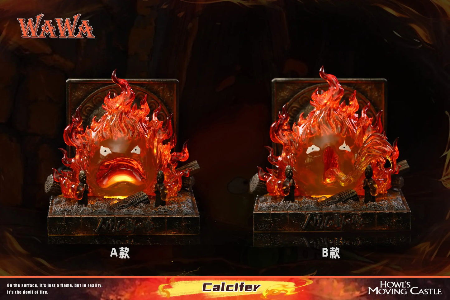 Howl's Moving Castle Wawa Studio Angry Calcifer Resin Statue