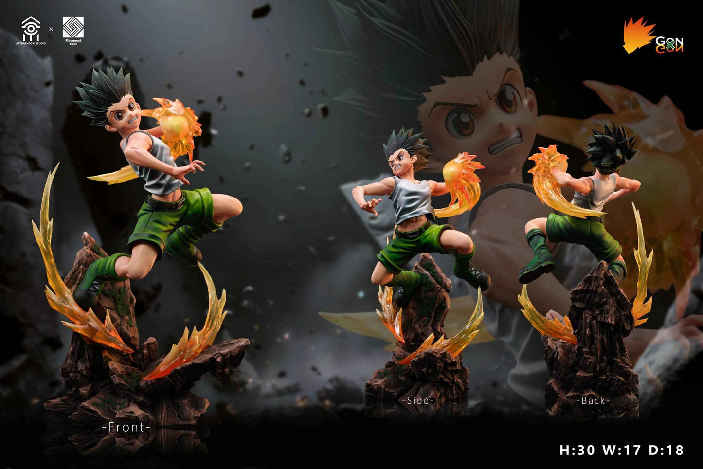 Hunter x Hunter Aftershock Studio & Fibonacci Studio Killua Zoldyck & Gon Freecss Resin Statues
