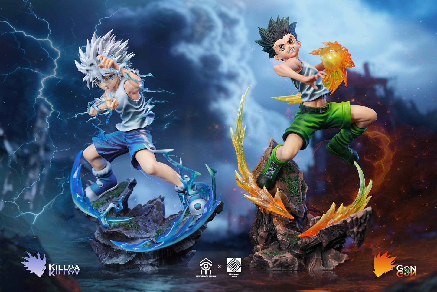 Hunter x Hunter Aftershock Studio & Fibonacci Studio Killua Zoldyck & Gon Freecss Resin Statues