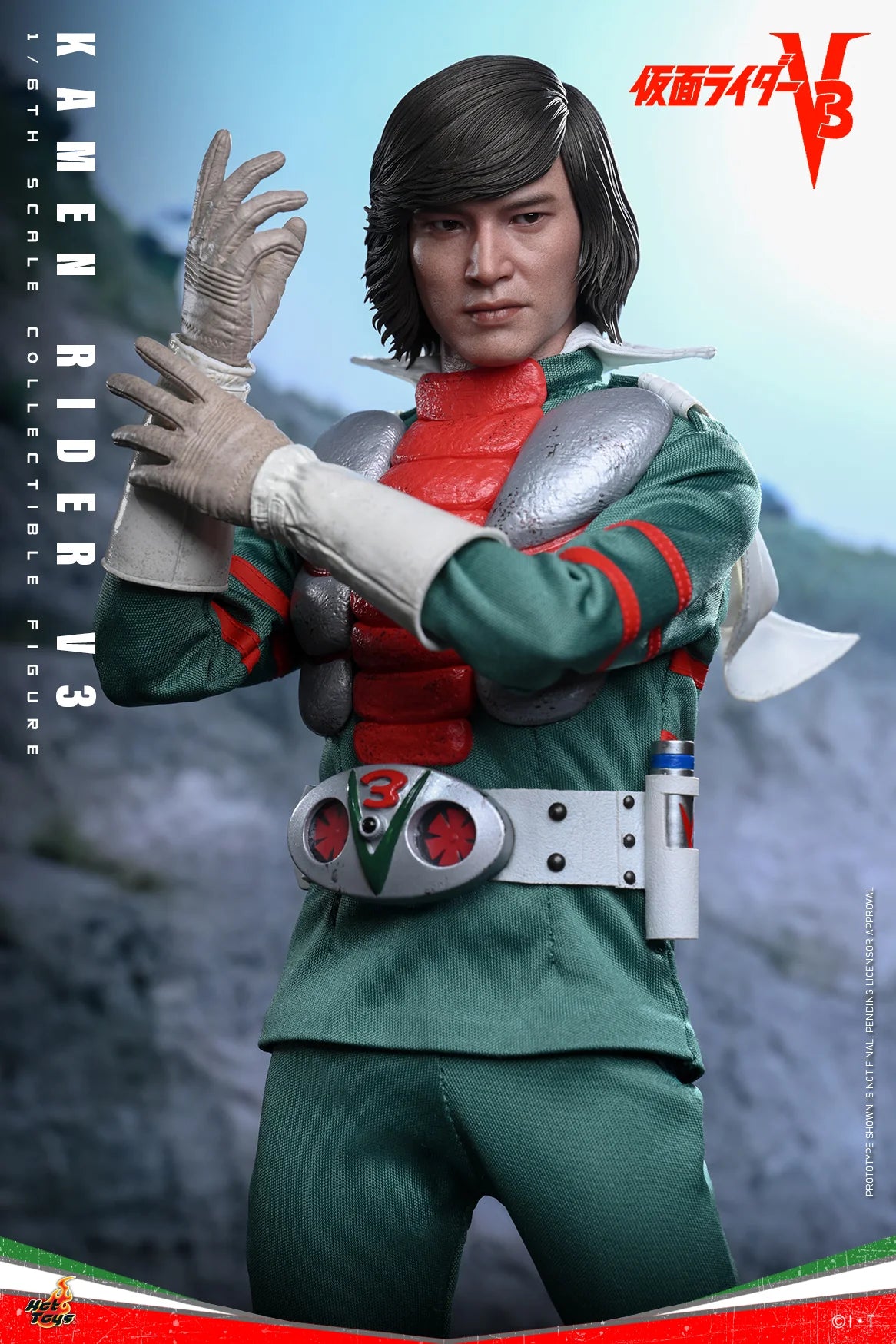 Kamen Rider Hot Toys Shiro Kazami Kamen Rider V3 TMS162 Licensed Action Figure