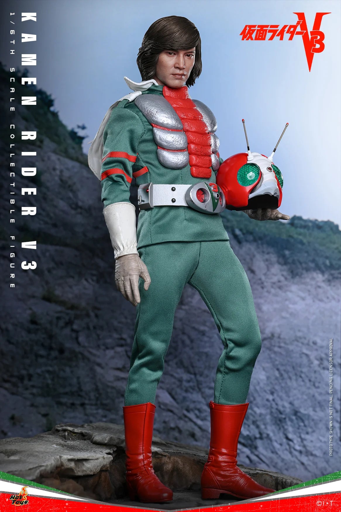 Kamen Rider Hot Toys Shiro Kazami Kamen Rider V3 TMS162 Licensed Action Figure