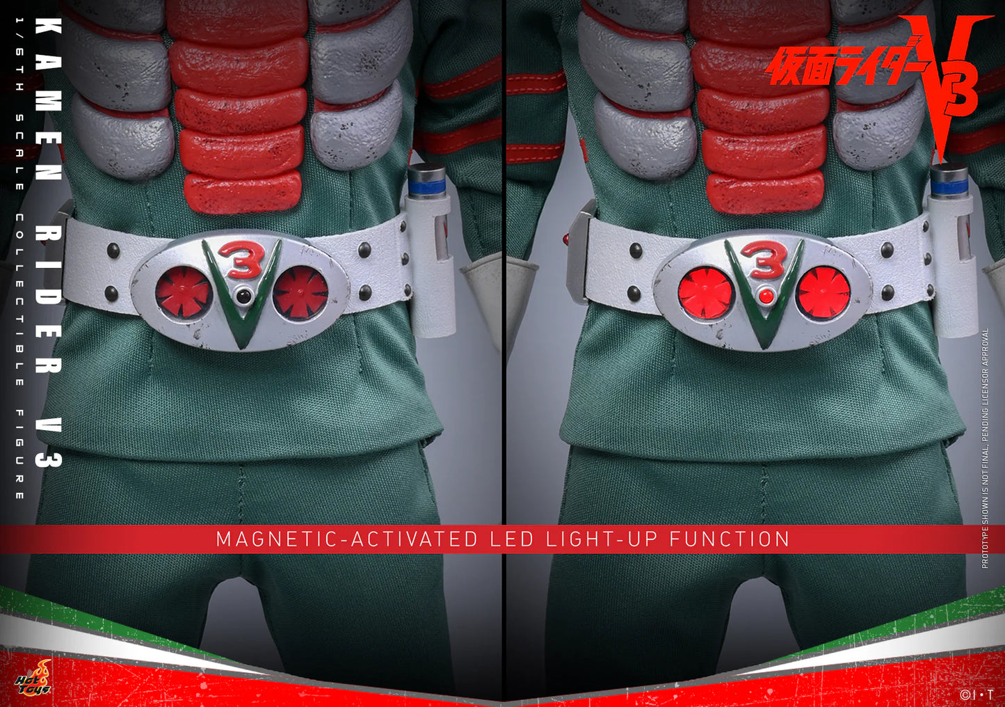 Kamen Rider Hot Toys Shiro Kazami Kamen Rider V3 TMS162 Licensed Action Figure
