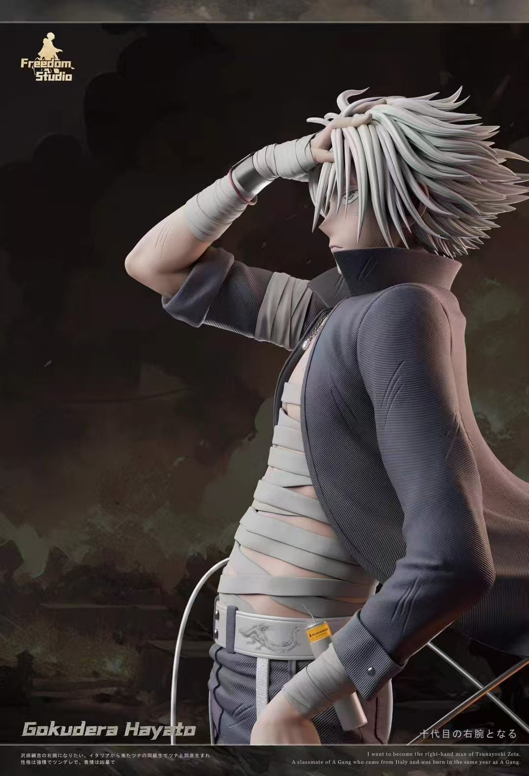 Katekyo Hitman Reborn Freedom Studio Gokudera Hayato Resin Statue