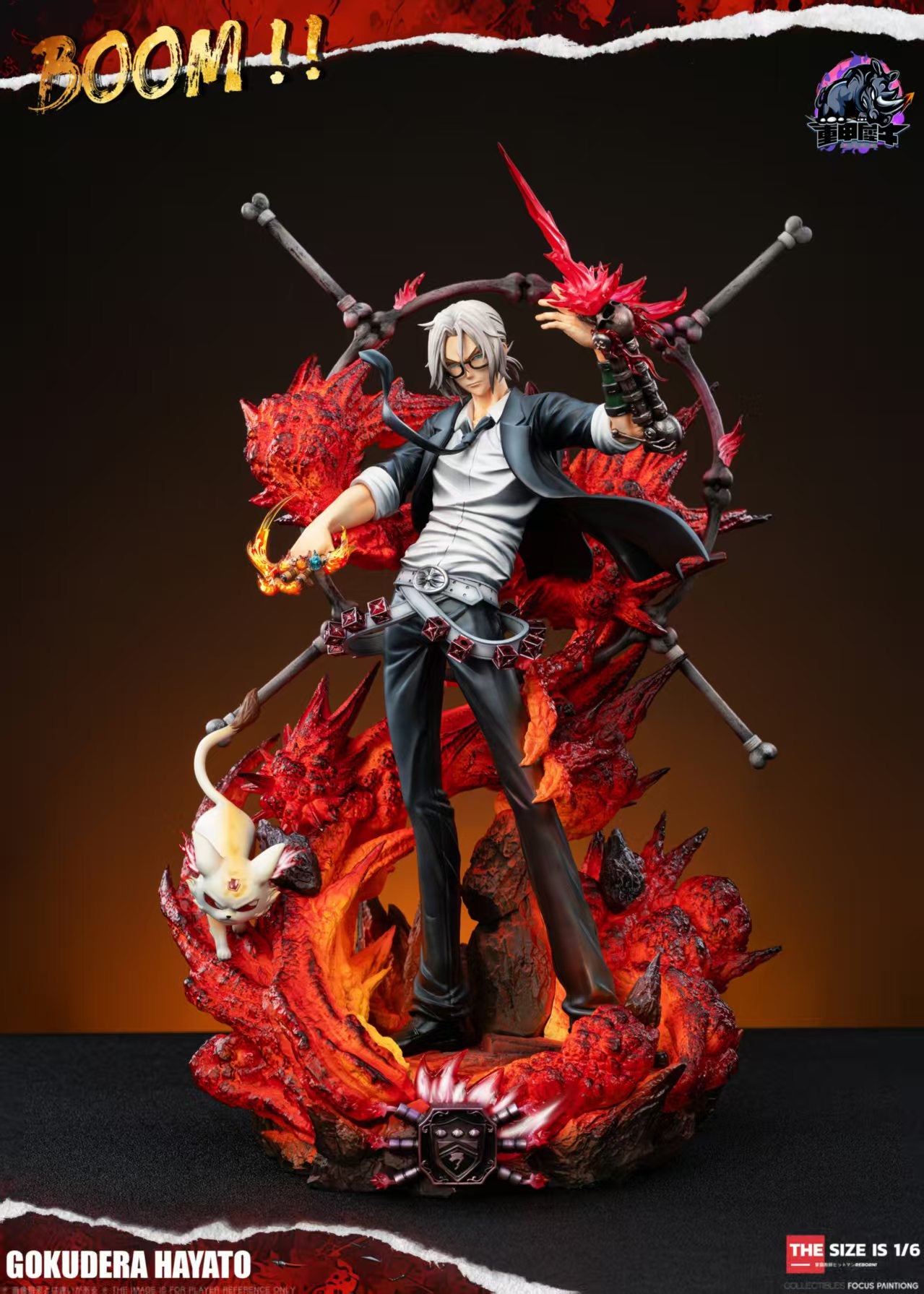 Katekyo Hitman Reborn Rhinoceros Studio Gokudera Hayato Resin Statue