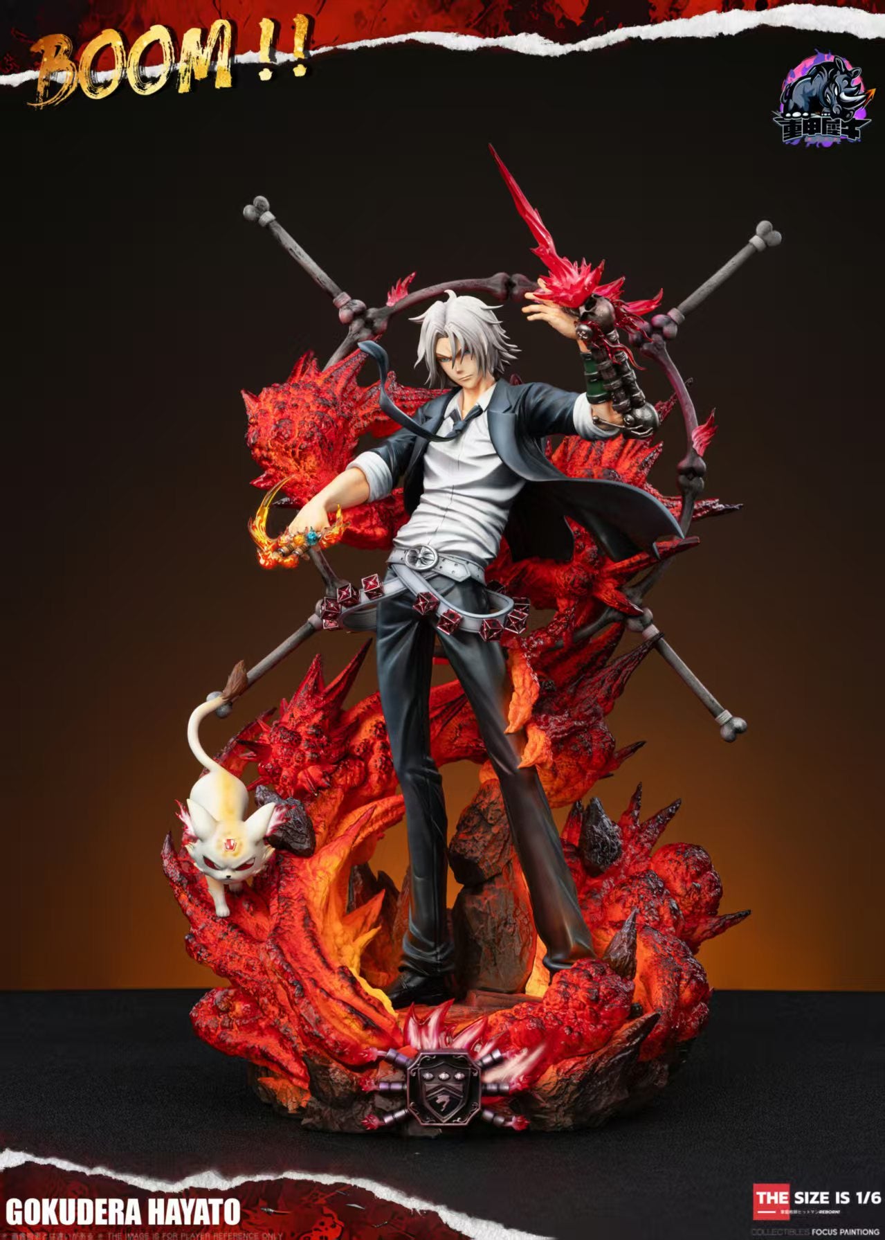 Katekyo Hitman Reborn Rhinoceros Studio Gokudera Hayato Resin Statue