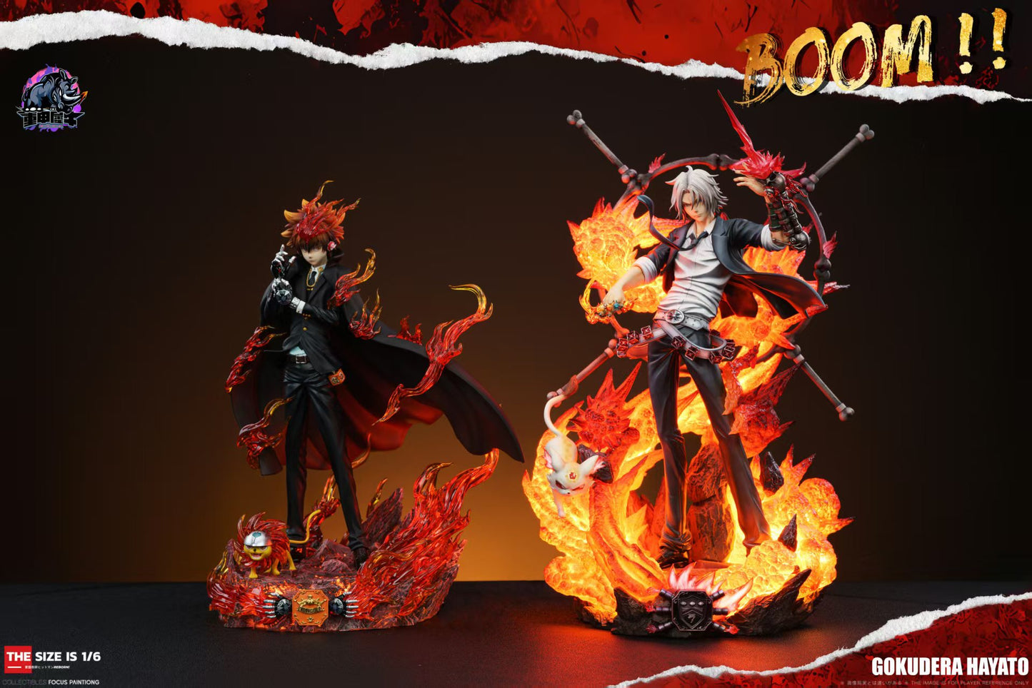 Katekyo Hitman Reborn Rhinoceros Studio Gokudera Hayato Resin Statue