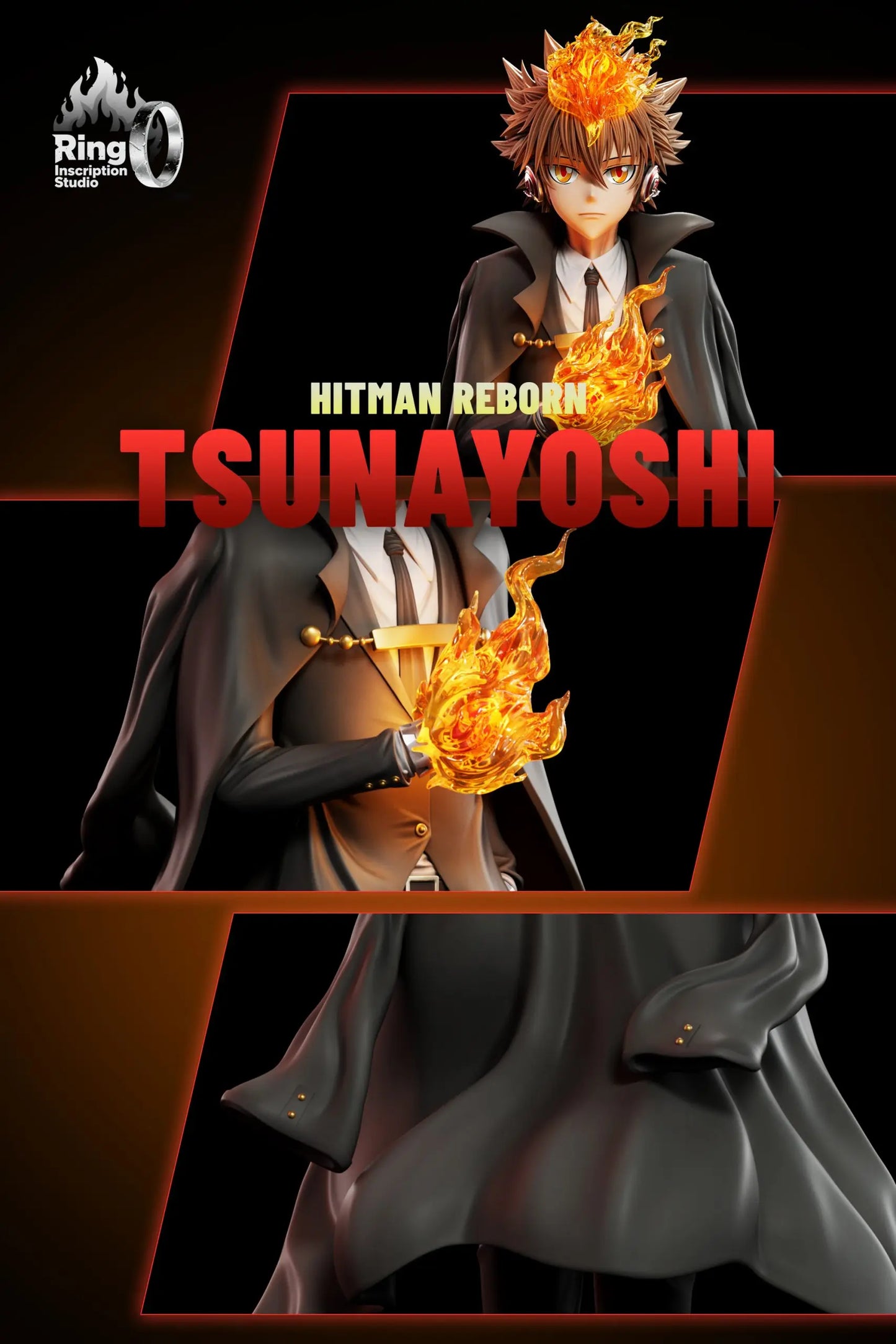Katekyo Hitman Reborn Ring Inscription Studio Tsunayoshi Sawada Resin Statue