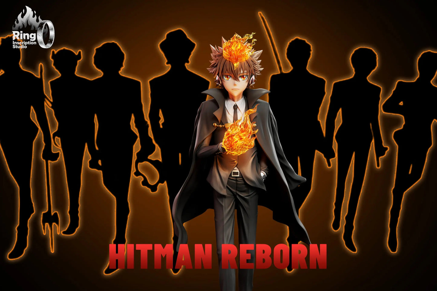 Katekyo Hitman Reborn Ring Inscription Studio Tsunayoshi Sawada Resin Statue