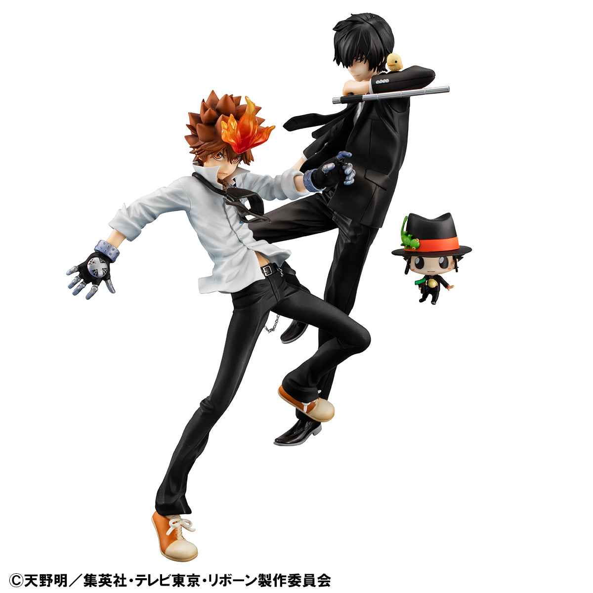 Katekyo Hitman Reborn MegaHouse Tsuna Sawada & Kyoya Hibari & Reborn Set G.E.M. Licensed PVC Figure