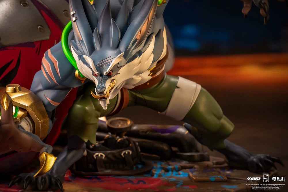 League of Legends PureArts Studio Jinx and Warwick vs Ahri and Ekko 1/10 Licensed Resin Statue