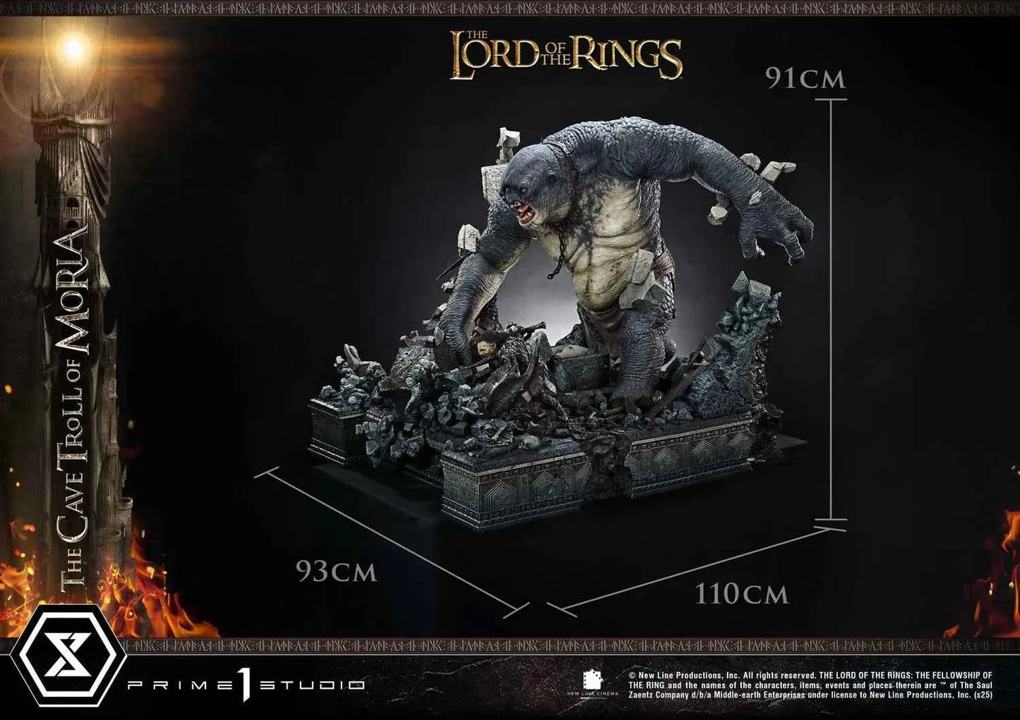 Lord of the Rings Prime 1 Studio The Cave Troll of Moria PMLOTR-13 PMLOTR-13S Licensed Resin Statue