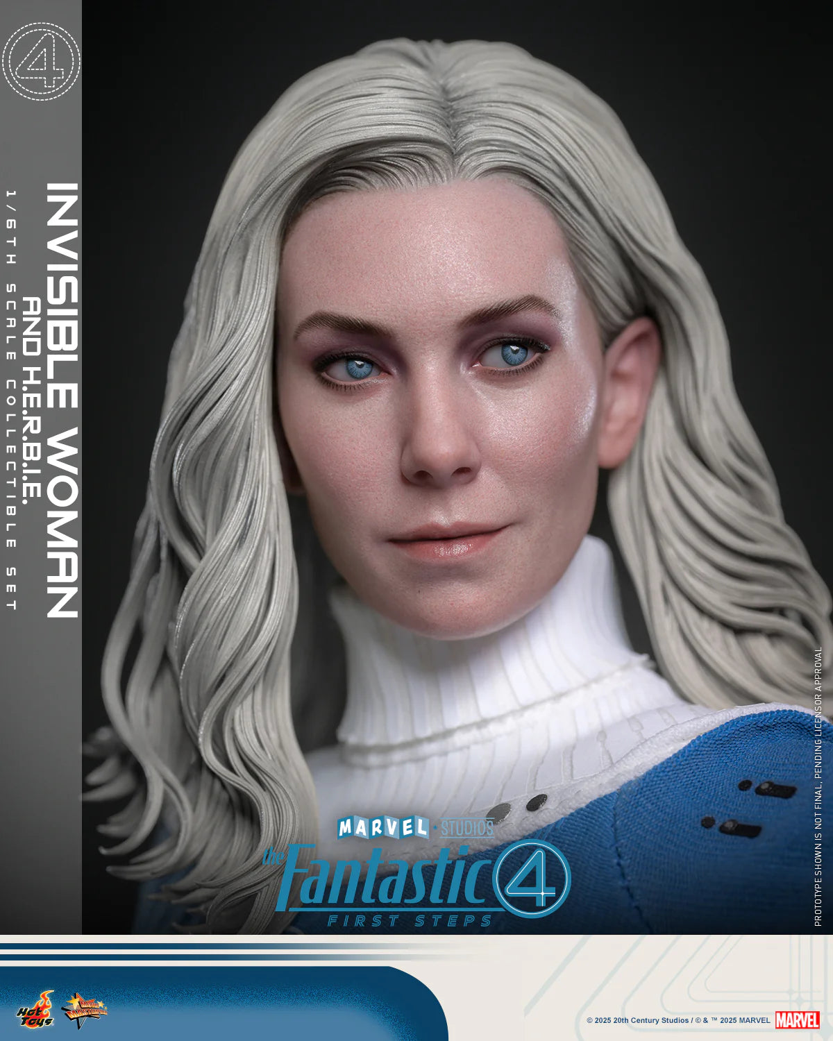 Marvel Hot Toys The Fantastic Four: First Steps Invisible Woman & H.E.R.B.I.E Set MMS824 Licensed Action Figure
