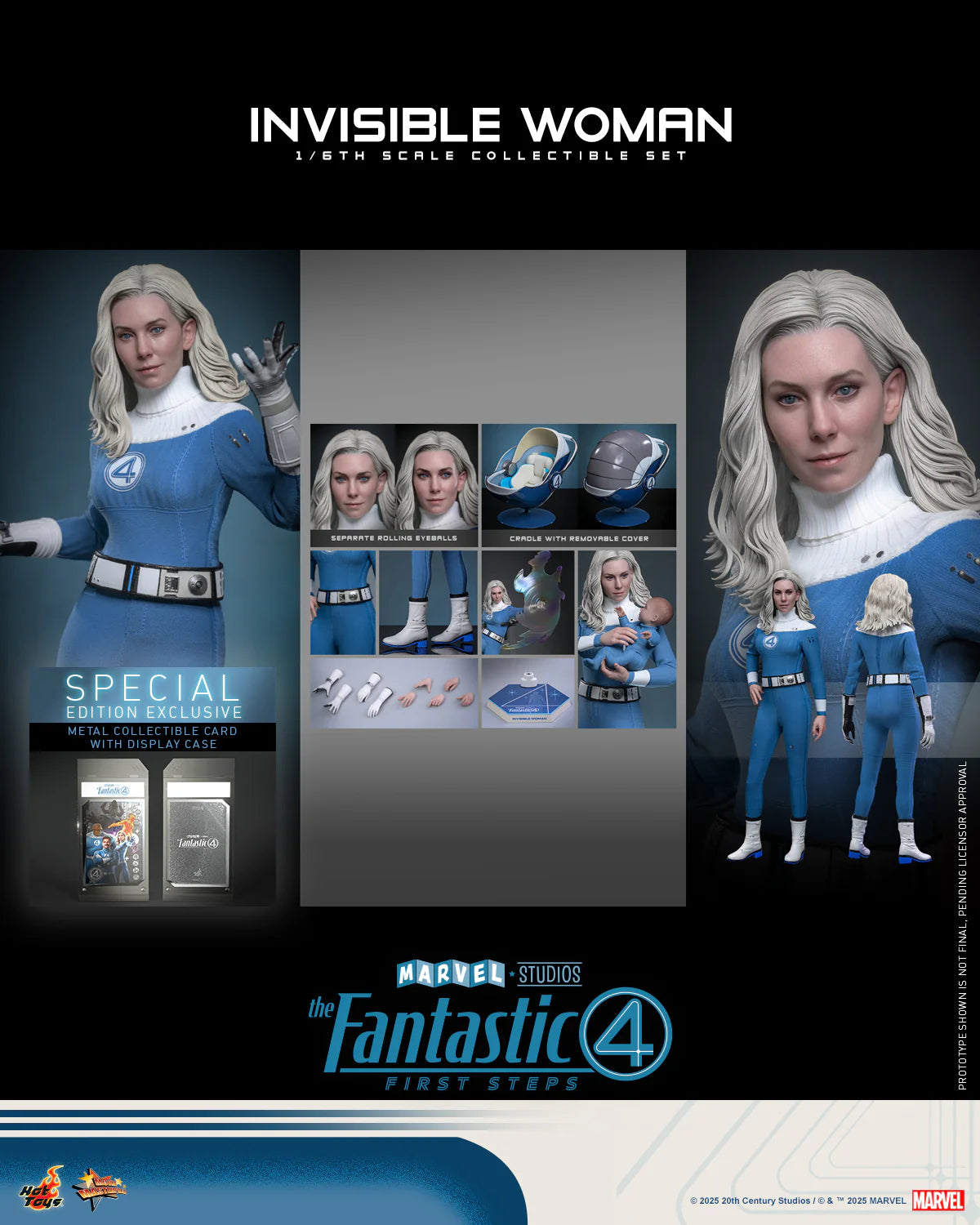 Marvel Hot Toys The Fantastic Four: First Steps Invisible Woman (Special Edition) MMS823B Licensed Action Figure