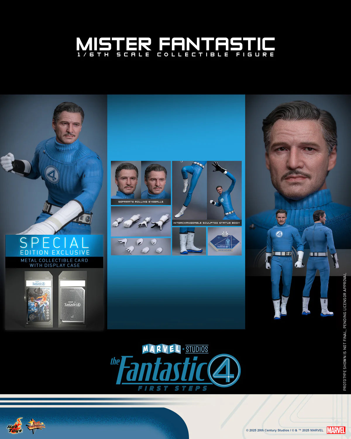 Marvel Hot Toys The Fantastic Four: First Steps Mr. Fantastic (Special Edition) MMS821B Licensed Action Figure