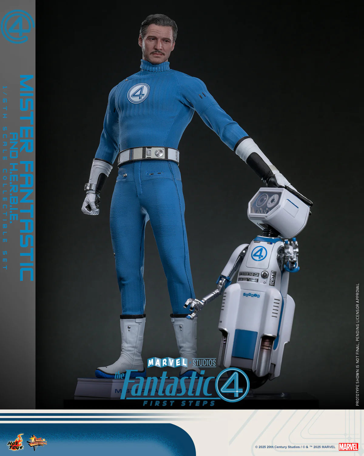 Marvel Hot Toys The Fantastic Four: First Steps Mr. Fantastic & H.E.R.B.I.E Set (Special Edition) MMS822B Licensed Action Figure