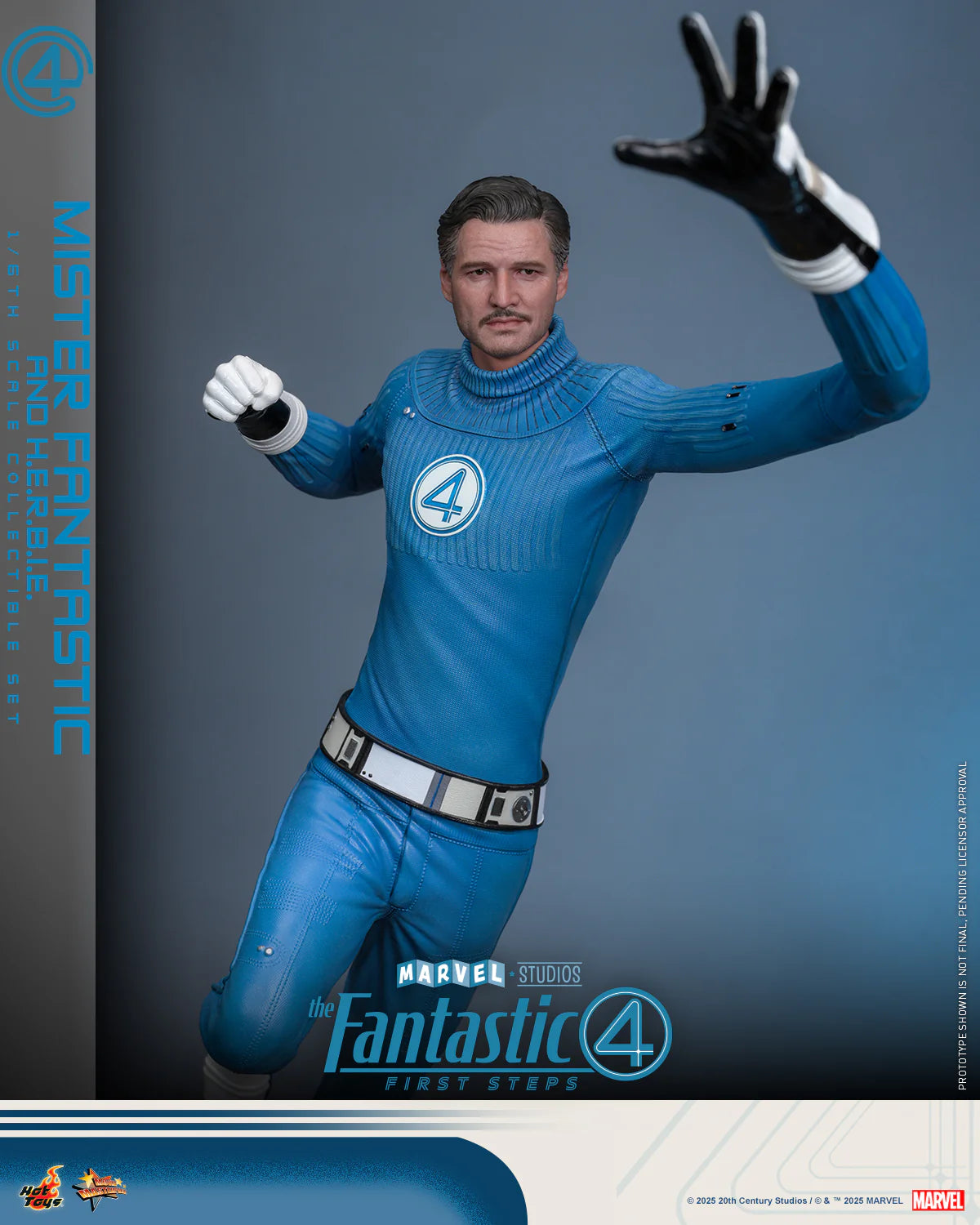 Marvel Hot Toys The Fantastic Four: First Steps Mr. Fantastic & H.E.R.B.I.E Set (Special Edition) MMS822B Licensed Action Figure
