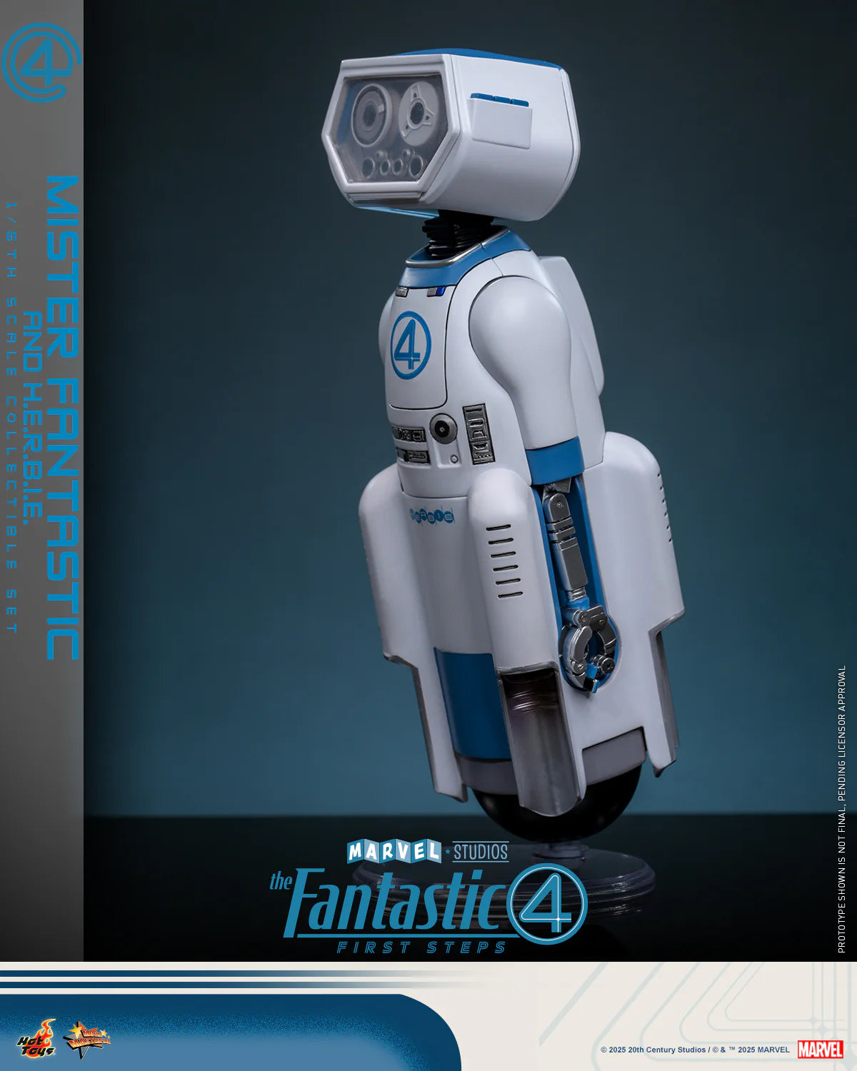 Marvel Hot Toys The Fantastic Four: First Steps Mr. Fantastic & H.E.R.B.I.E Set (Special Edition) MMS822B Licensed Action Figure