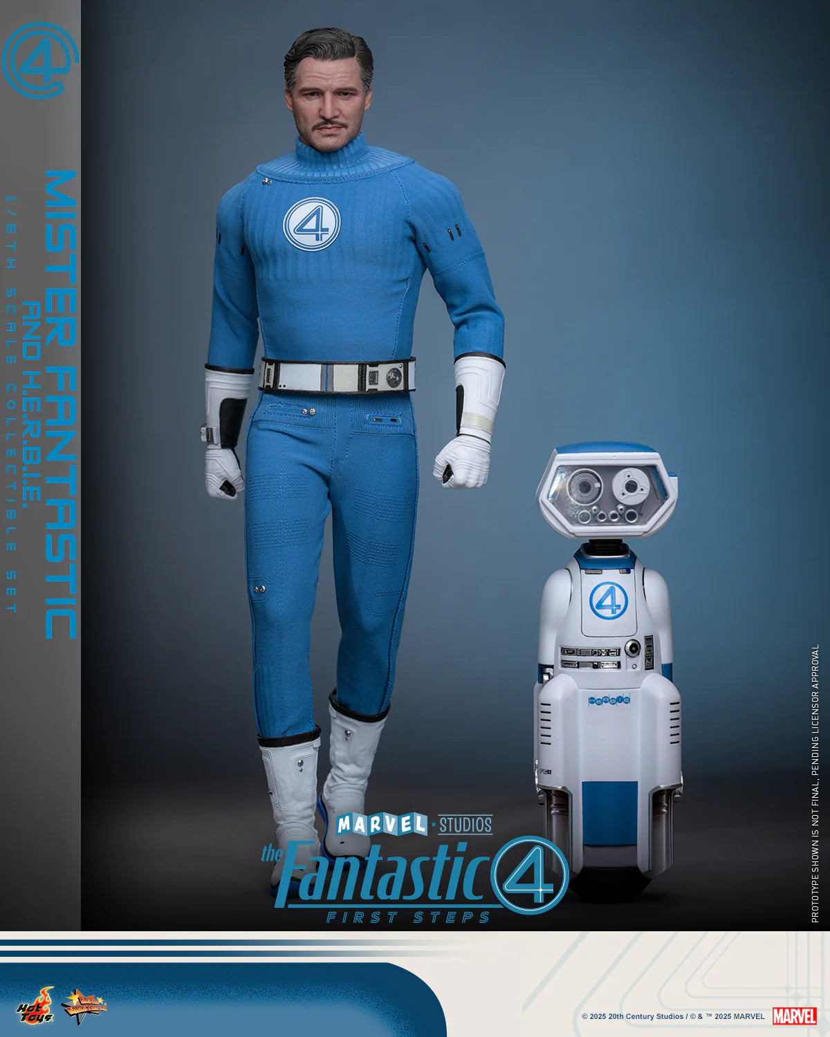Marvel Hot Toys The Fantastic Four: First Steps Mr. Fantastic & H.E.R.B.I.E Set (Special Edition) MMS822B Licensed Action Figure