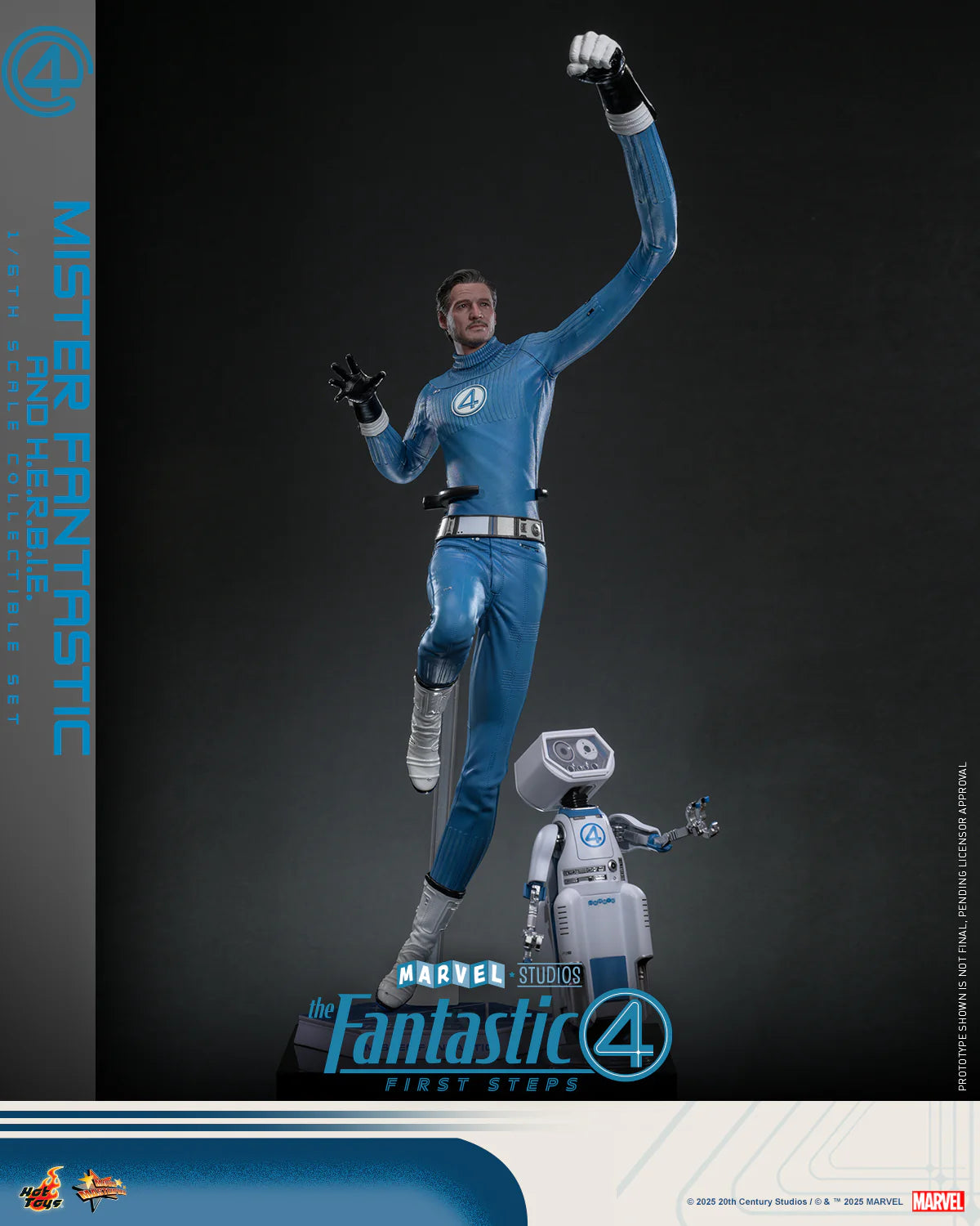 Marvel Hot Toys The Fantastic Four: First Steps Mr. Fantastic & H.E.R.B.I.E Set (Special Edition) MMS822B Licensed Action Figure