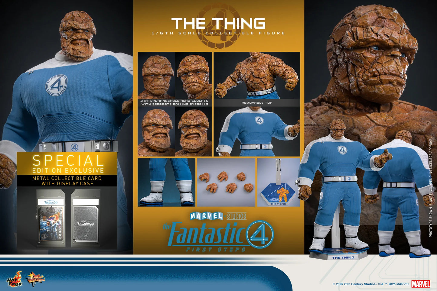 Marvel Hot Toys The Fantastic Four: First Steps The Thing (Special Edition) MMS813B Licensed Action Figure