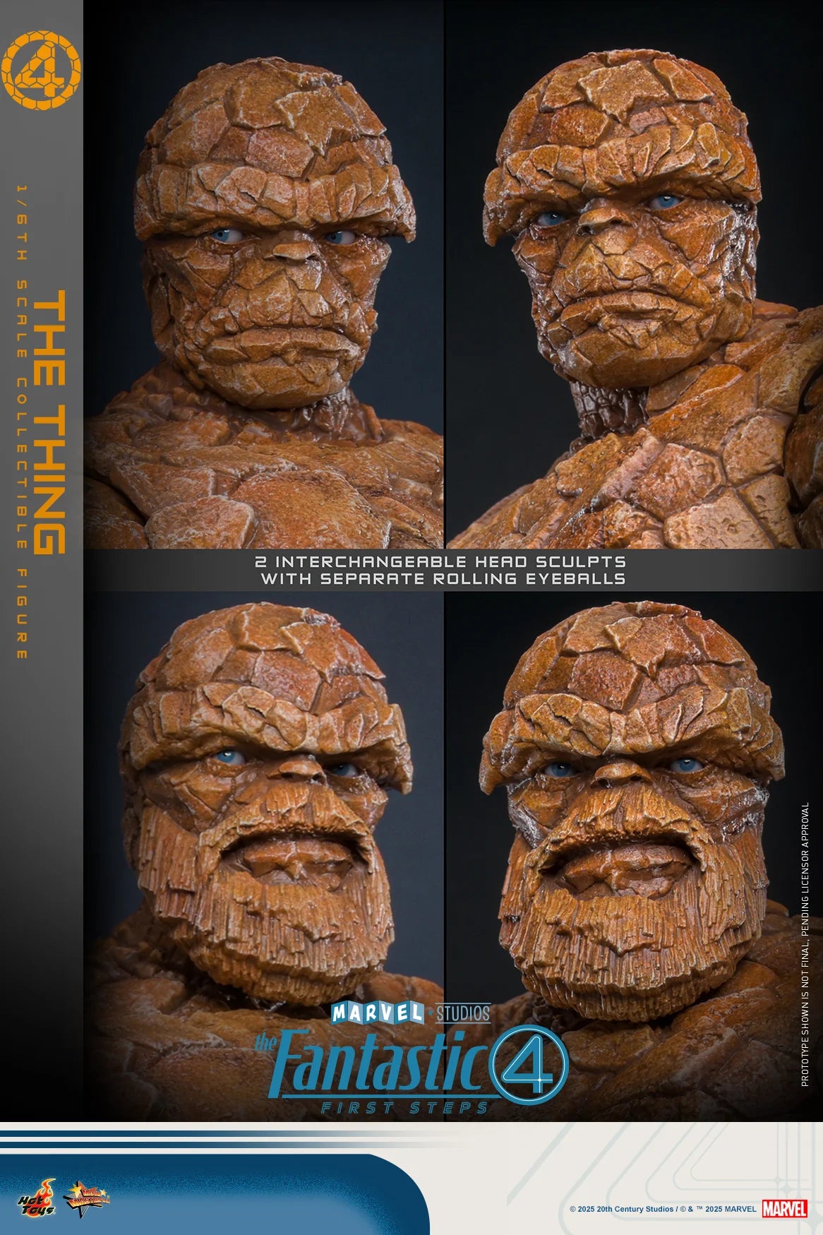 Marvel Hot Toys The Fantastic Four: First Steps The Thing (Special Edition) MMS813B Licensed Action Figure