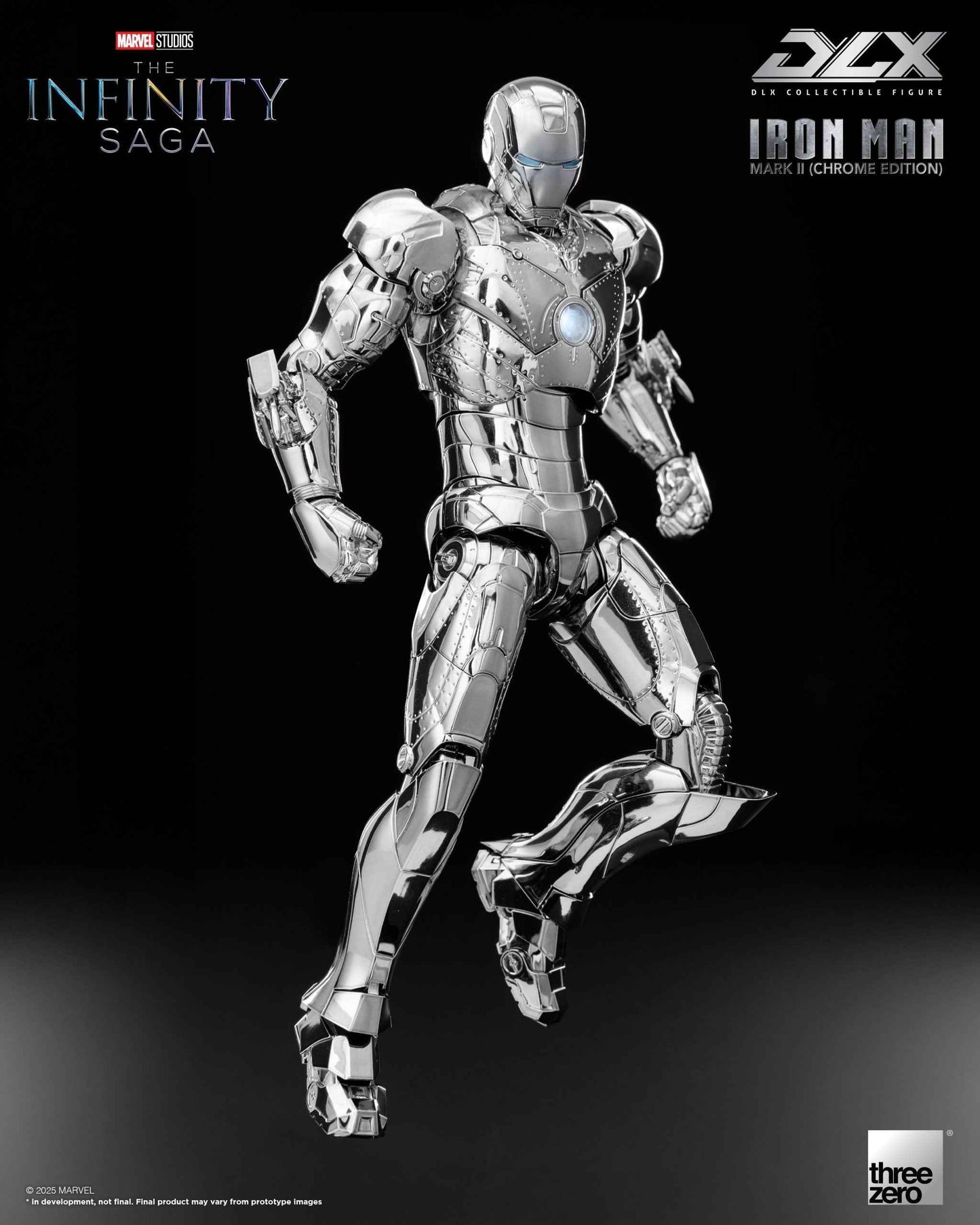 Marvel Threezero The Infinity Saga DLX Iron Man Mark 2 Chrome Edition 3Z09240C0 Licensed Action Figure