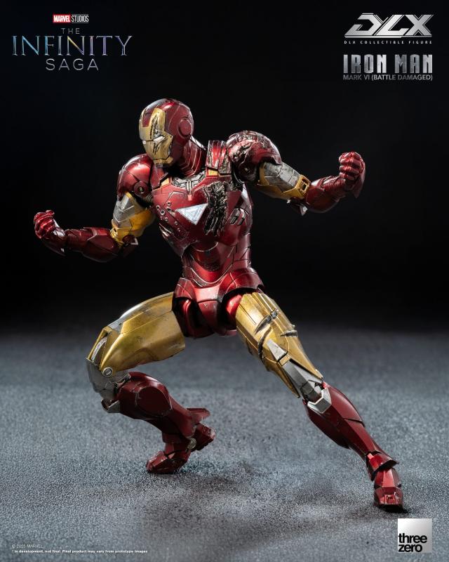Marvel Threezero The Infinity Saga DLX Iron Man Mark 6 Battle Damaged Version 3Z09180C0 Licensed Action Figure