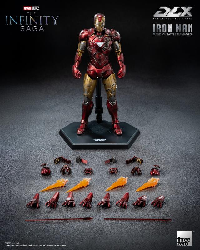 Marvel Threezero The Infinity Saga DLX Iron Man Mark 6 Battle Damaged Version 3Z09180C0 Licensed Action Figure