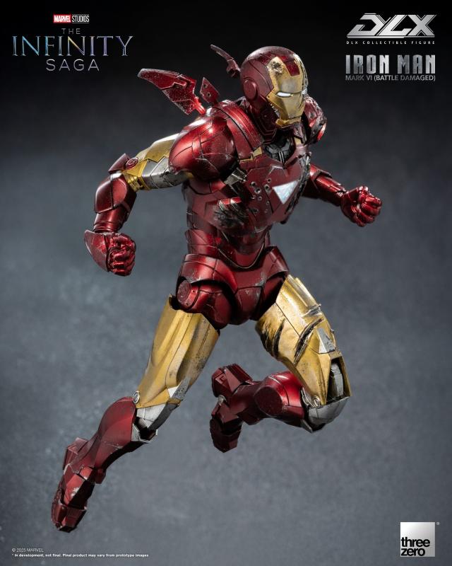 Marvel Threezero The Infinity Saga DLX Iron Man Mark 6 Battle Damaged Version 3Z09180C0 Licensed Action Figure