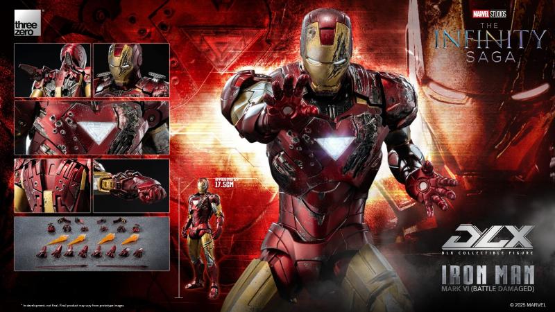 Marvel Threezero The Infinity Saga DLX Iron Man Mark 6 Battle Damaged Version 3Z09180C0 Licensed Action Figure