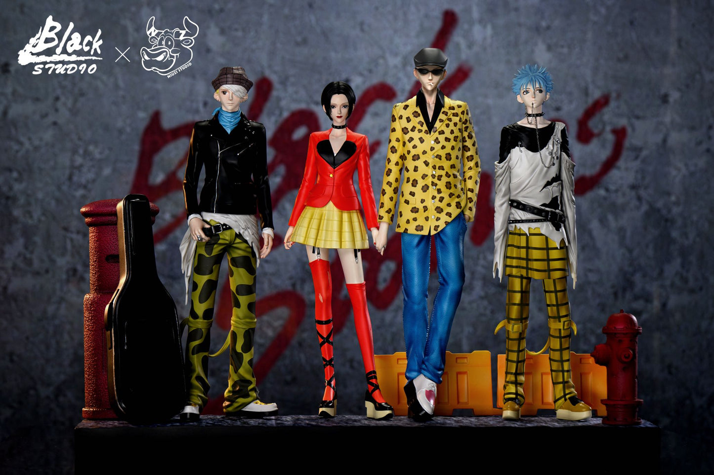 Nana Niuzi & Black Studio NANA BLACK STONE Band Nobuo Terashima & Yasushi Takagi & Shinichi Okazaki Resin Statue