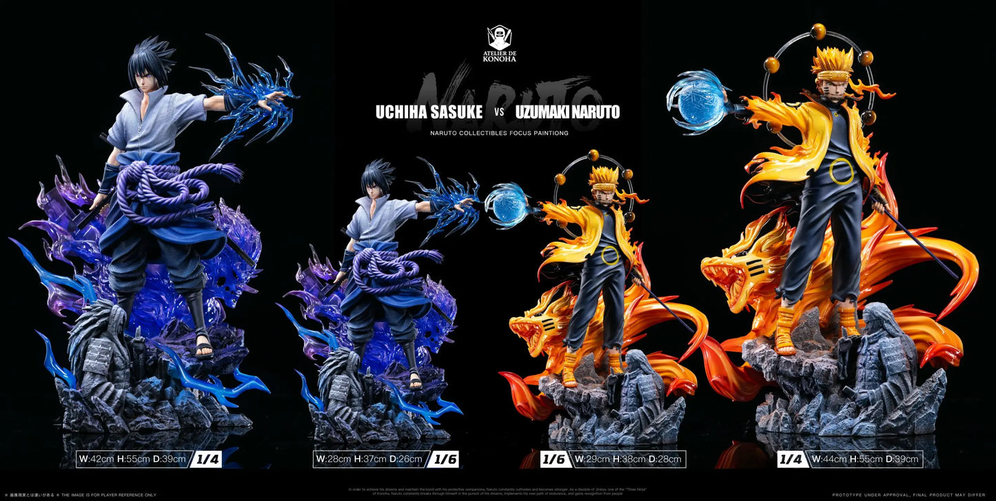 Naruto Atelier de Konoha Studio Uzumaki Naruto & Uchiha Sasuke Resin Statue