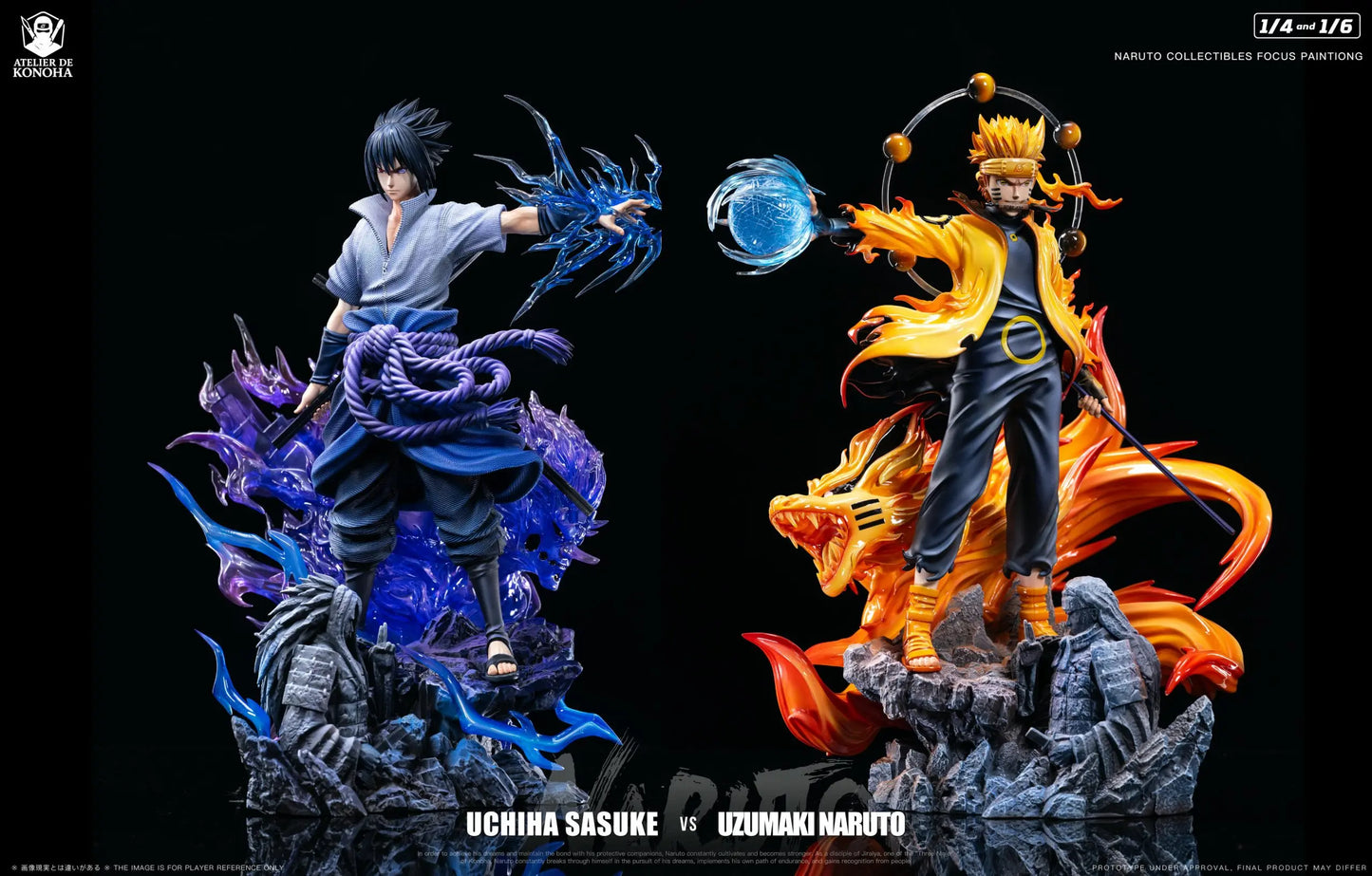 Naruto Atelier de Konoha Studio Uzumaki Naruto & Uchiha Sasuke Resin Statue