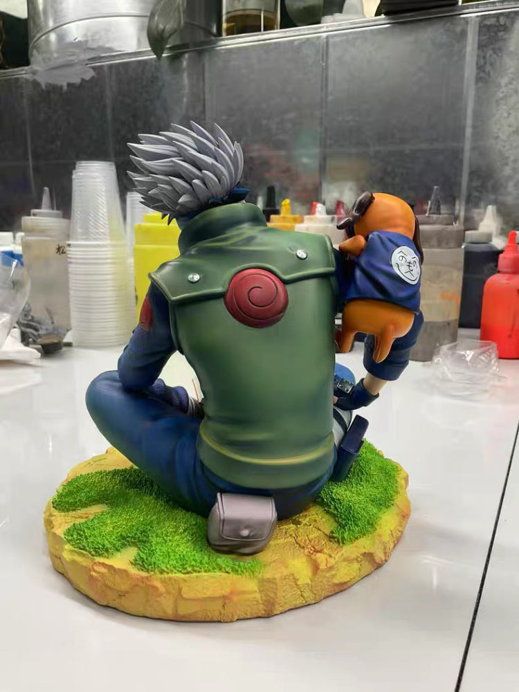 Naruto Idealism Studio Hatake Kakashi & Eight Ren Dog Resin Statue