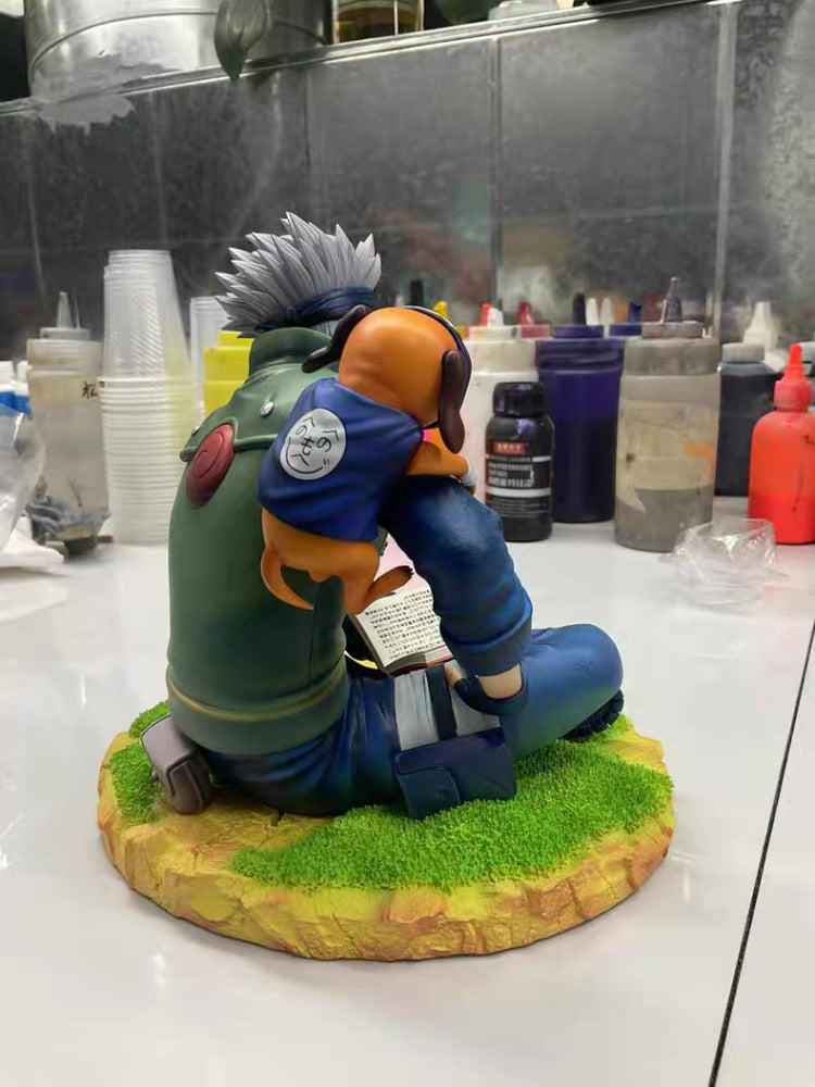 Naruto Idealism Studio Hatake Kakashi & Eight Ren Dog Resin Statue