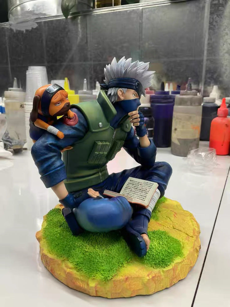 Naruto Idealism Studio Hatake Kakashi & Eight Ren Dog Resin Statue