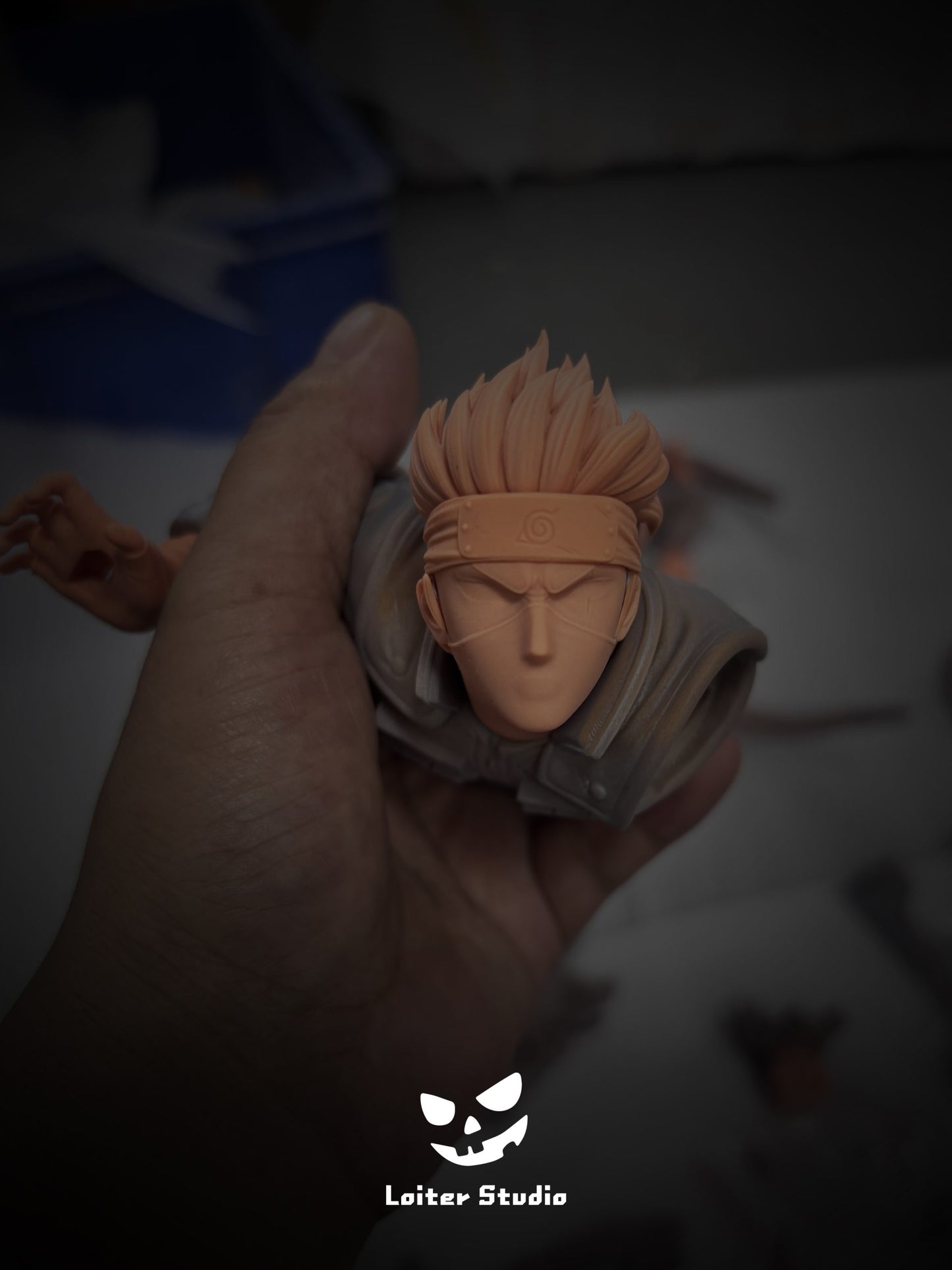 Naruto Loiter Studio Battle on the Bridge Zabuza vs Hatake Kakashi Resin Statue