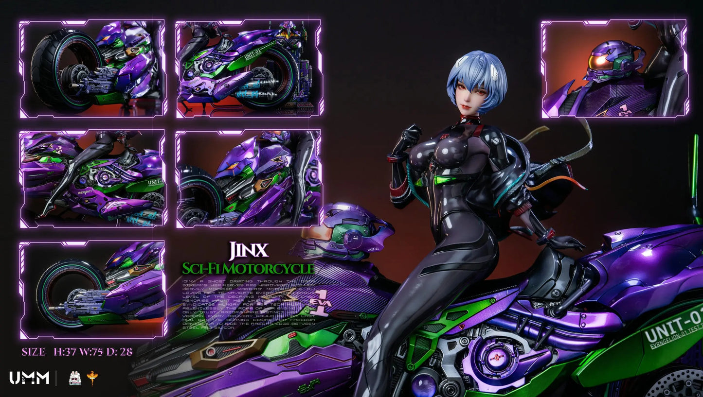 Neon Genesis Evangelion DT Studio Sci-Fi Motorcycle Ayanami Rei Resin Statue
