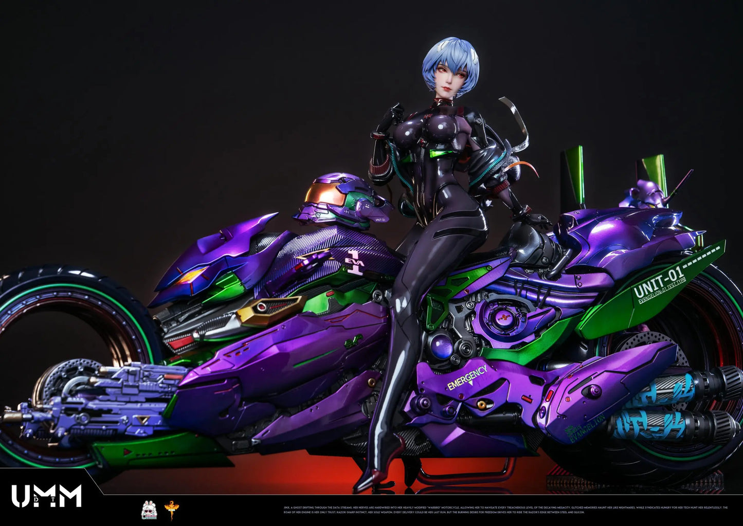 Neon Genesis Evangelion DT Studio Sci-Fi Motorcycle Ayanami Rei Resin Statue